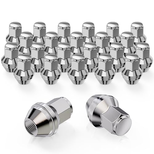 MZS M14x1.5 Lug Nuts for 2015+ F150 Expedition Navigator Bronco Chrome 24PC - size: M14X1.5-1.75" (44.5mm) Long
