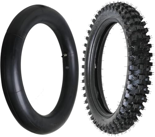 110/90-18 Off-Road Tire & Inner Tube Set 3.50-18 for Dirt Pit Bikes YZ125 CRF250 CRF230 450 TTR230 KLX65 XR650– Knobby Mud Motocross Tire with Improved Bead & Sidewall