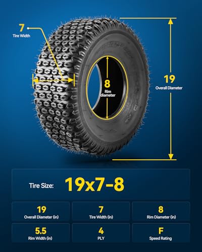 PHILTOP ATV UTV All-Terrain Tires 19x7-8,Go Kart Mini Bike Tire,4PR, Set 2 - color: Z-106 -2PCS, size: 19x7-8