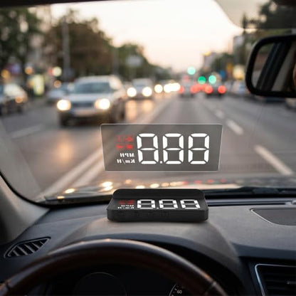 OBD2 HUD Multi Function Gauge with Alarm, Multifunctional Digital Speedometer Reminder Driving Reminder, Auto Dimming Sensor for Speed, Temperature, Voltage