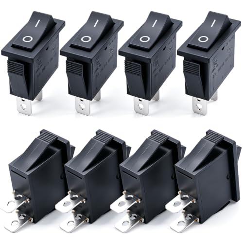 TWTADE / 8Pcs Boat Rocker Switch Latching ON/Off SPST 2 Pin 2 Position Car Auto Boat Rocker Toggle Switch Snap AC 250V/16A 125V/20A KCD3-101 - color: Black-ON/Off - KCD3, size: Narrow Rectangle