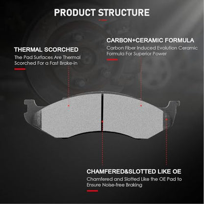 CCIYU D477 Front Ceramic Disc Brake Pads Kit - 4PCS - size: Front[D477]