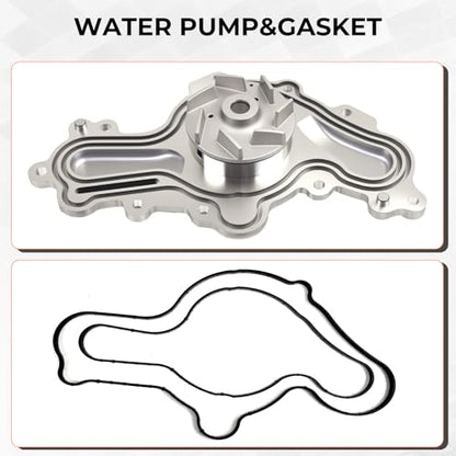 Engine Timing Chain Kit with Water Pump Compatible with Ford F150 Explorer Edge Transit Flex Lincoln MKS MKZ MKX 3.5L 3.7L, 2011-2019 Replacement for 125-3340, BL3Z-6268-A, AT4Z-6268-A