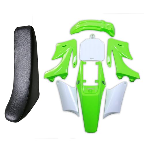 Plastic Fairing Kit Fender Parts & Seat for Apollo 110cc 125cc 150cc Pit Dirt Bike (Green) - size: Green