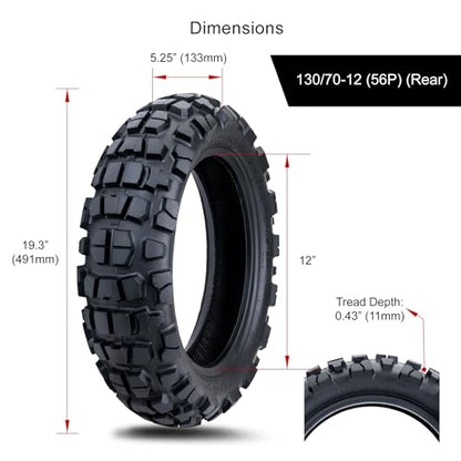 Tusk Waypoint Adventure Tire (130/70-12 (56P)) - size: 130/70-12 (56P)