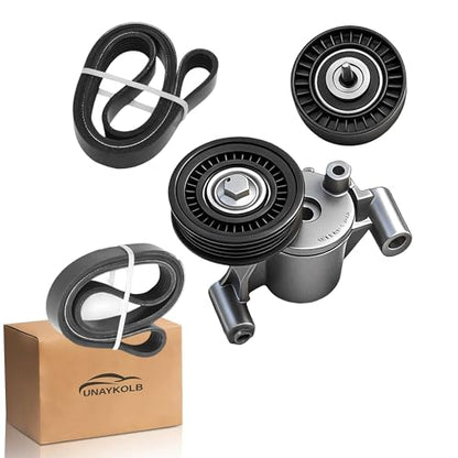 Serpentine Belt Kit with Tensioner and Idler Pulley For Ford Fusion - size: Ford Fusion (13-20)
