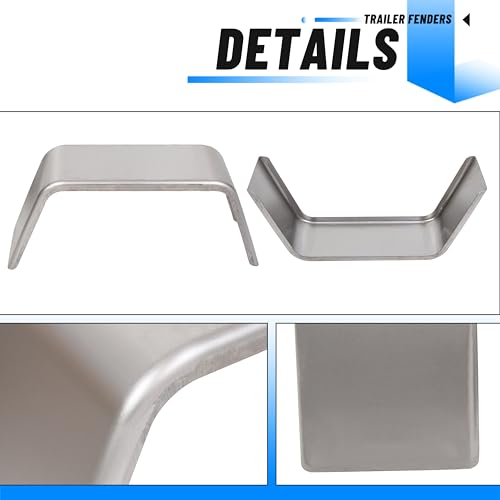 ECOTRIC Square Alloy Steel Trailer Fenders For 14"-16 Wheels - size: 14"-16" Tires Square 1 Pair