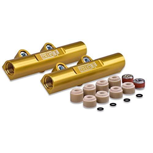 IAG V3 Top Feed Fuel Rails for Subaru WRX 2002-14, STI 07-21, Gold - color: Gold