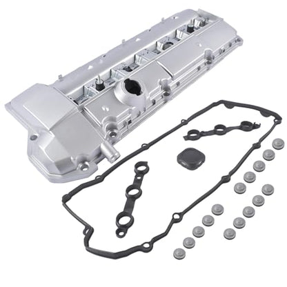 11121703341 Aluminum Valve Cover Replacement for BMW Series 3 E46 325i 330Ci 330i 328i E39 528i E53 X5 E36 E37 M54 N52 M52 OE# 11-12-1-703-341 Weonefit - size: 11121703341