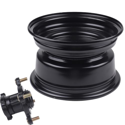 8 inch Front Wheel Rim Hub with 3 Holes Fits for 19x7.0-8 Tires Most ATV Go Kart Off-Road Dirt Pit Bike Quad Dirt Bikes (4 Holes 8" ATV Wheel Rim)