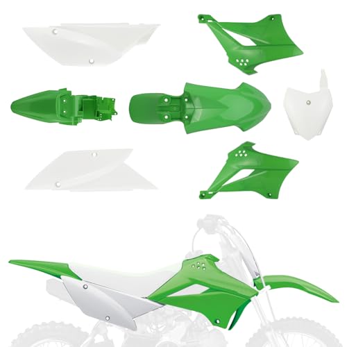 Plastics Kit with Number Plate for KLX110 15-26-Green - color: Green