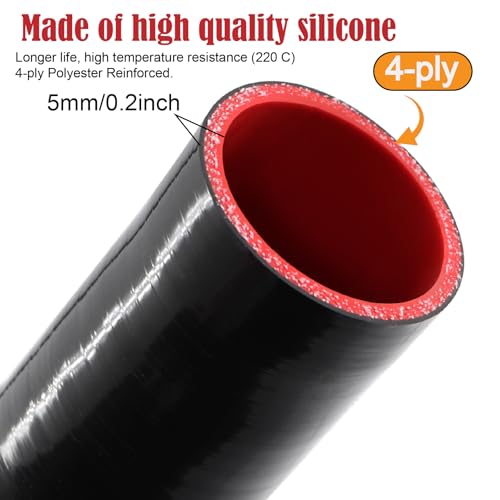90 Degree ID 2 to 3 inches Elbow Silicone Reducer Coupler Hose 4 Ply Polyester Reinforcement with 2 Steel T Clamps for Intercooler Turbo Intake Pipe - size: 90° 2-3"