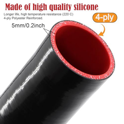 90 Degree ID 2 to 3 inches Elbow Silicone Reducer Coupler Hose 4 Ply Polyester Reinforcement with 2 Steel T Clamps for Intercooler Turbo Intake Pipe - size: 90° 2-3"