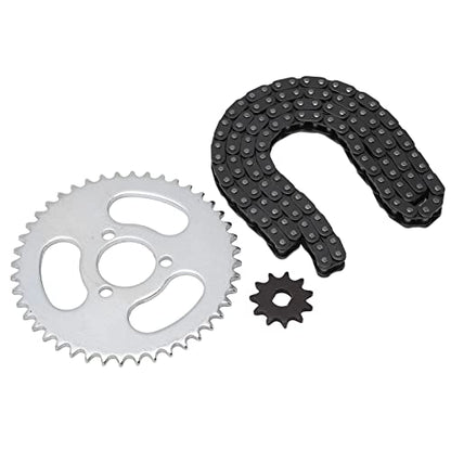 RiToEasysports T8F Front and Rear Sprocket Chain,Steel Motor Chain Sprocket Set for Modified Karts Atvs and Mini Motorcycles Electric Bicycle Modification Accessories