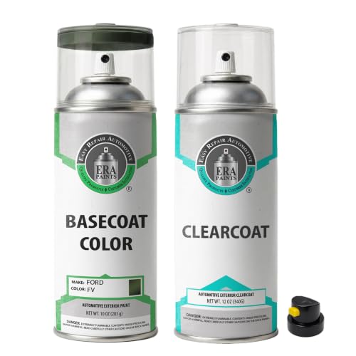 ERA Paints - FV - Woodland Green Metallic for FORD Exact OEM Color Match Automotive Touch Up Paint for Cars - Spray Paint with Premium Spray Nozzle - Essential Kit - Made in USA - style: Spray - Essential Kit