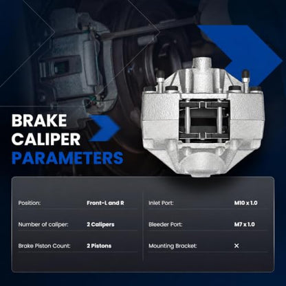 Front Brake Caliper Assembly for Audi A4 2009-2012 1.8L 2.0L L4 - size: Front [19-230 & 19-231]