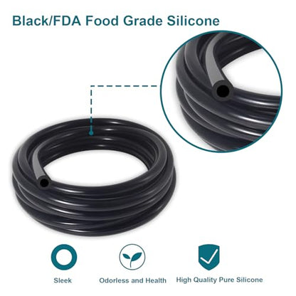 6PCS Vacuum Hose Automotive, 5 FT 1/8 5/32 3/16 1/4 5/16 3/8In ID - size: (1/8"+5/32"+3/16"+1/4"+5/16"+3/8")-5FT+60 Clamps