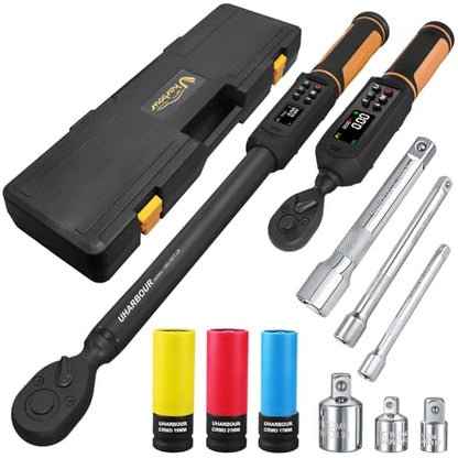 Uharbour Digital Torque Wrench Set 1/2" & 3/8" Drive 2 Pcs