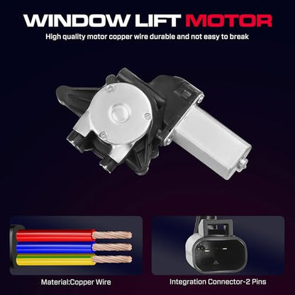 Front Passenger Side Power Window Regulator with Motor (2 Pins) Fit for 1997-2005 Buick Century 1997-2004 Regal Sedan, 1998-2002 Oldsmobile Intrigue, 741-638 - size: Front Passenger (RH)