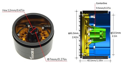 198g Super Heavy Duty 2.2 Beadlock Wheel Rims for 1/10 RC Crawle (Gold Black) - color: Gold Black