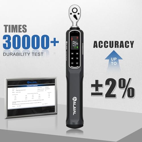 Digital Torque Wrench 1/4 Drive, 0.4-22.1 Ft.Lb ±2% Accuracy - size: 0.4-22.1 Ft.Lb/0.5-30 Nm-1/4"