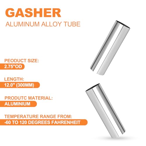 GASHER 2Pcs Straight Aluminum Alloy Tube Intercooler Pipe Air Intake Tube 2.75"OD Length 12"(300MM) - color: straight, size: 2.75"OD (2 PCS) 12"