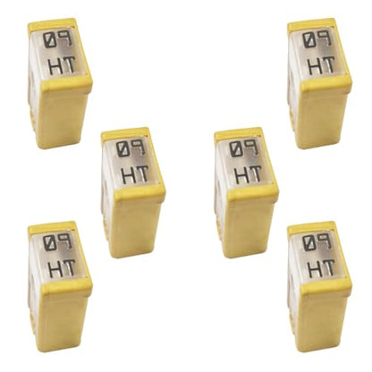 6PCS 60A 32V Mini Slotted Automotive MCASE Shaped Cartridge Fuse Kit, Micro Cartridge Fuse Assortment, Universal Low-Profile Vehicle Fuses Replacement for Car, SUV, Truck (60A) - size: 60A