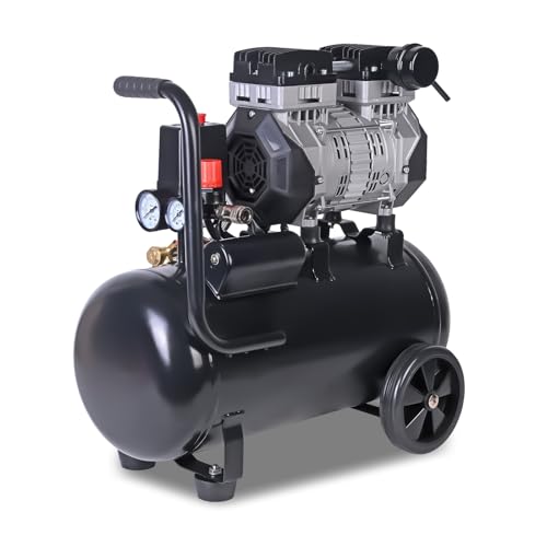 AAIN Ultra Quiet Air Compressor, 6.3 Gallon, Oil-Free, 1.5HP, 6 CFM, 116PSI