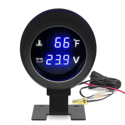 2” Water Temperature & Voltage Gauge Set - size: 2"(52mm) 2-in-1 Gauge