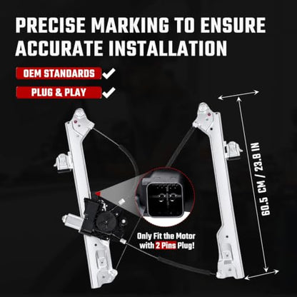 751-724 Front Left Window Regulator Fit for Silverado 2014-2019 7 pin - size: Front Left, style: 751-724