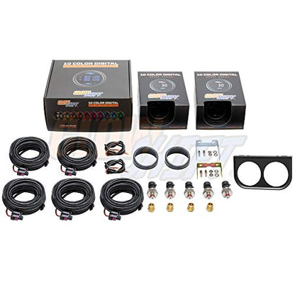 GlowShift 10 Color Digital Air Pressure 2-Gauge Set & Pod, 2-1/16" 52mm