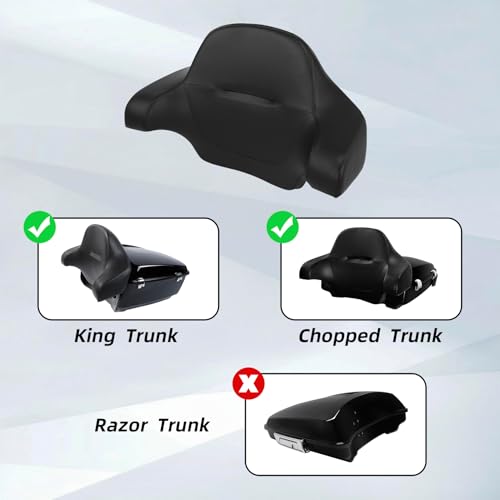 XMT-MOTO Tour Trunk Back Rest Pad Tail Box Fit for Harley Touring