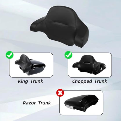 XMT-MOTO Tour Trunk Back Rest Pad Tail Box Fit for Harley Touring