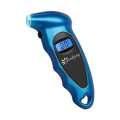 PINKJOY Digital Tire Pressure Gauge 150 PSI, 4 Settings, Tire Gauge for Car, Truck, Motorcycle, Bicycle with Backlit LCD and Non-Slip Grip (Blue) - color: Blue 1 Pack