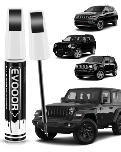 PX8/DX8 Black Crystal Touch Up Paint Compatible with JeepExact Match 2 in 1 Touch up Paint for Chips and Nicks Repair - color: Black Crystal(PX8/DX8) Compatible with Cherokee/Commander/Compass/Grand Cherokee/Liberty/Patriot/Renegade/Wrangler-JK/Wrangler-J