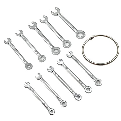 Mini Wrench Set Open End Wrench Ignition Wrench Sets With Chain Ring British Type Wrenches (10pcs) - size: Red is British Type
