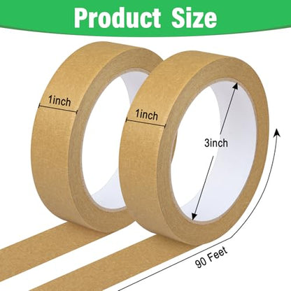 Brown Painters Tape,Masking Tape 1 Inch Wide,2pc 180FT - color: Brown