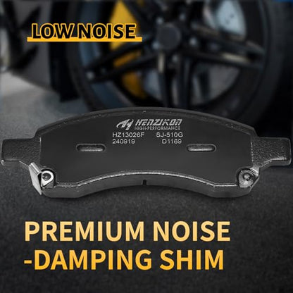 Front Brake Pads Compatible with 2006-2007 Buick Rainier;Chevrolet Colorado/Trailblazer/Trailblazer EXT;GMC Canyon/Envoy/Envoy XL;2006-2008 Isuzu Ascender;2006-2009 Saab 9-7x(D1169) - color: HZ1169