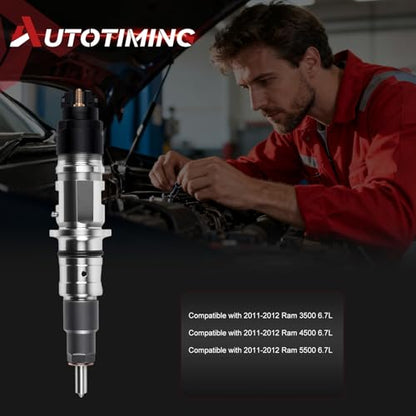 68210105AA Fuel Injector Set of 1 Compatible with 2011-2012 Ram 3500 6.7L - color: QMP-I02H0145