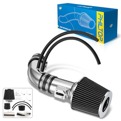 PHILTOP 3" High-Flow Cold Air Intake Kit for 2004-2007 Accord 2.4L, Black
