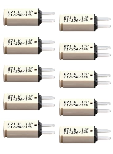 DC 14V 25 Amp Auto Reset Plug-in Fuse ATM Mini Circuit Breaker Blade Fuses Assortment Kit for Boat Marine RV Yacht Battery Trailer Bus Truck (10pcs) ﻿