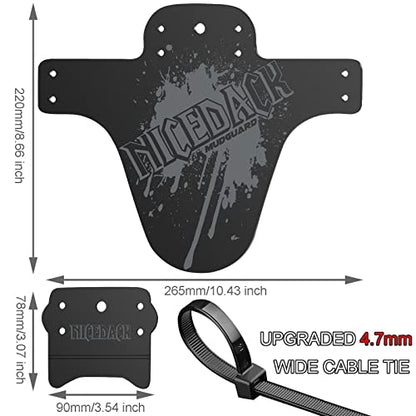 Mountain Bike Fenders, Fits 20-29 Inch MTB, 2-Piece Set - color: A-Grey