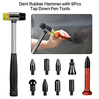 Dent Puller Remover Kit, Professional Car Paintless Dent Removal Kit Tools, 2 in 1 T-Bar,Adjustable Dent Lifter, Bridge Puller Slide Hammer Hail Dent Suction Puller for Auto Body SUV Damage DIY Repair