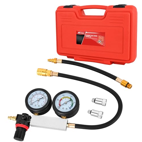 Nilight Cylinder Leak Down Tester Kit, 10/12/14 mm Adapters, Dual Readout - color: 5pcs Leak Down Tester