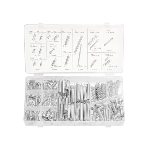 NEIKO 50456A Spring Assortment Set, 200 Piece, Extension and Compression Springs Kit, Zinc Plated Steel Mechanical Compression Springs, Assorted Size Small Springs for All Types of Home Repairs & DIY - style: Spring