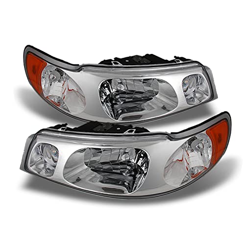 AKKON - For Lincoln Town Car OE Replacement Chrome Bezel Headlights Driver/Passenger Head Lamps Pair New