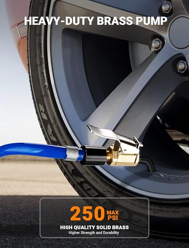 2 Pcs Brass Locking Tire Air Chuck, Tire Inflator Hose Adapter for Twist On Connection Convert to Lock On, No Air Leakage Air Compressor Pump Clip On Tire Chucks, Tire Nozzle with Tire Valve Thread - size: Thread Connector 2pcs
