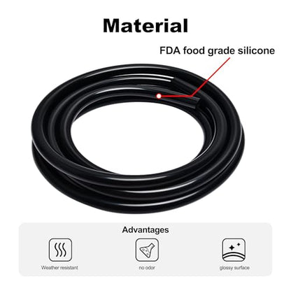 EVIL ENERGY 1/8" Silicone Vacuum Tubing Hose Line 10FT Black (3mm ID) - color: Black, size: 1/8 10FT