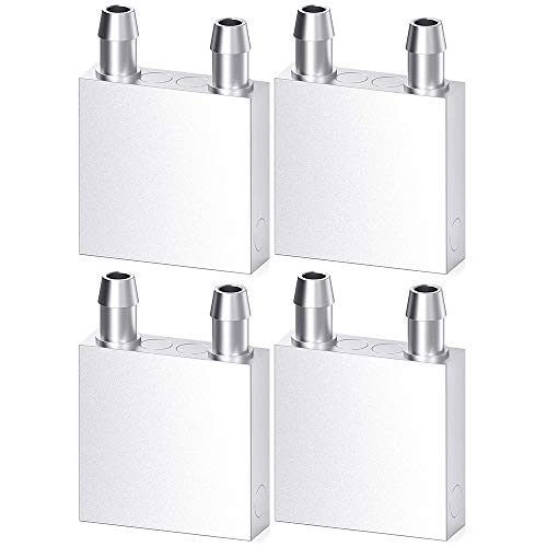 Aluminum Water Cooling Block, Liquid Water Cooler Heat Sink System for PC Computer CPU Graphics Radiator Heatsink Endothermic Head Silver 2pcs(40mm x 40mm x 12mm) 4 - size: 40mm-4