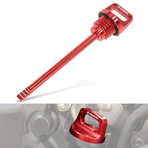 NICECNC Oil Dipstick with Holes Red,T6 Aluminum - color: red